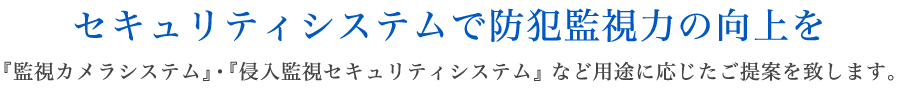 セキュリティシステムで防犯監視力の向上を